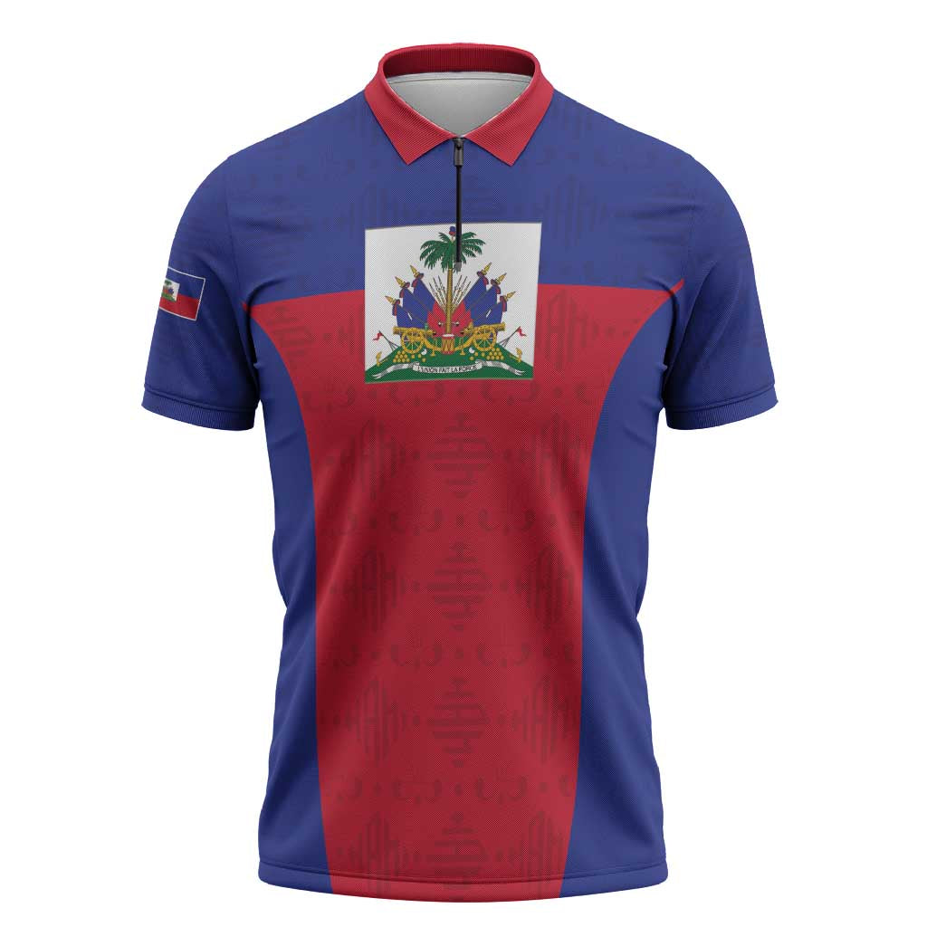 Custom Haiti Football Zipper Polo Shirt Les Grenadiers 2026 Back to the World Cup