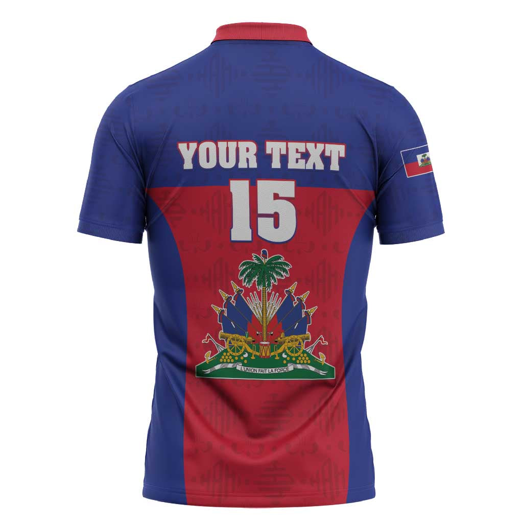 Custom Haiti Football Zipper Polo Shirt Les Grenadiers 2026 Back to the World Cup