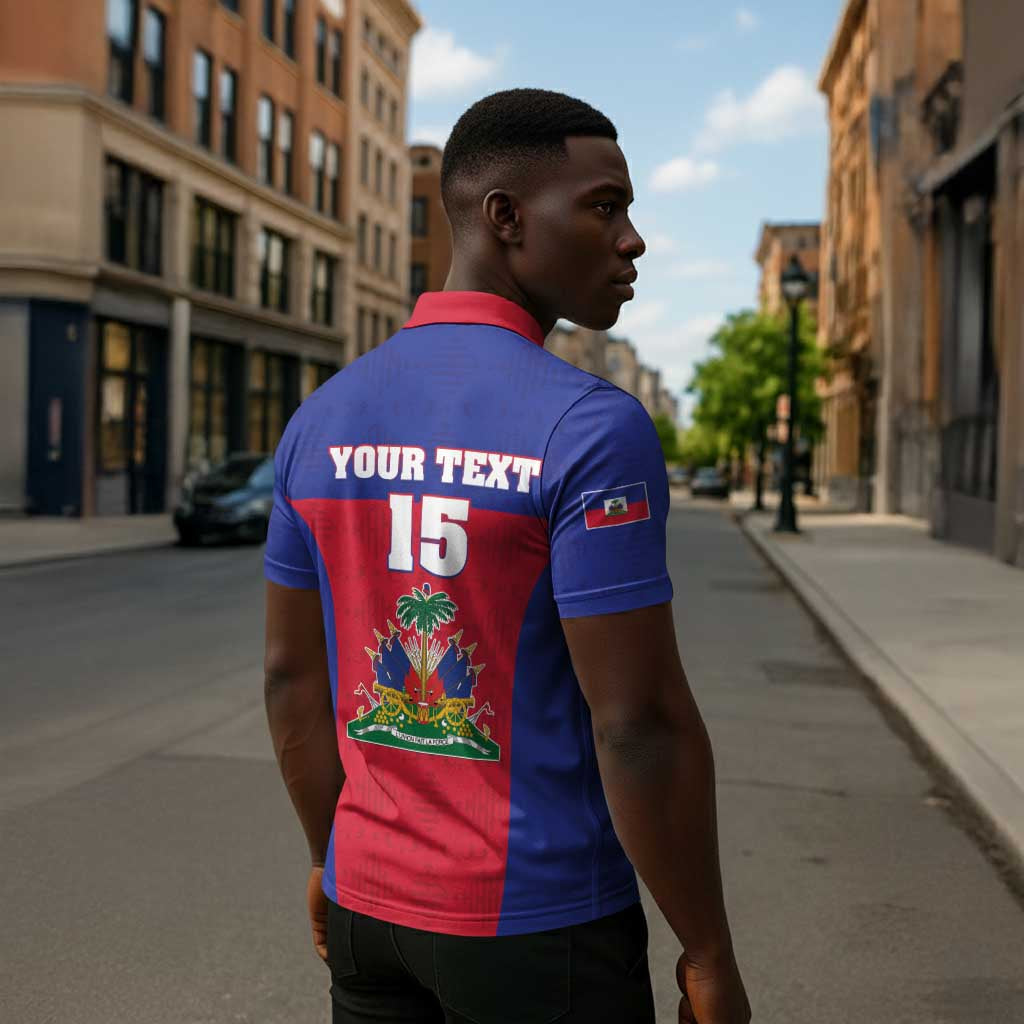 Custom Haiti Football Zipper Polo Shirt Les Grenadiers 2026 Back to the World Cup