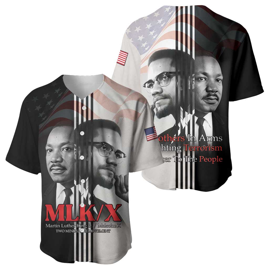 Civil Rights Legends Baseball Jersey Martin Luther King And Malcolm X LT15