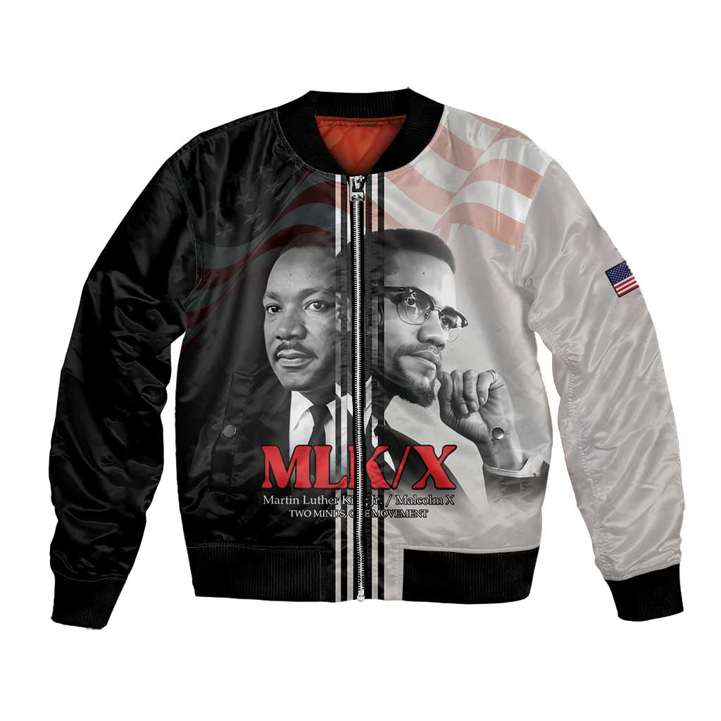 Civil Rights Legends Bomber Jacket Martin Luther King And Malcolm X - African Pride