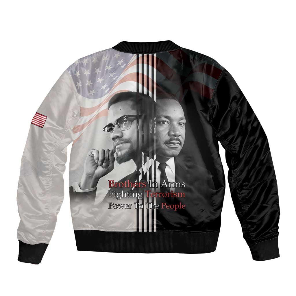 Civil Rights Legends Bomber Jacket Martin Luther King And Malcolm X - African Pride