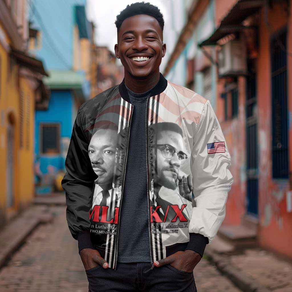 Civil Rights Legends Bomber Jacket Martin Luther King And Malcolm X - African Pride