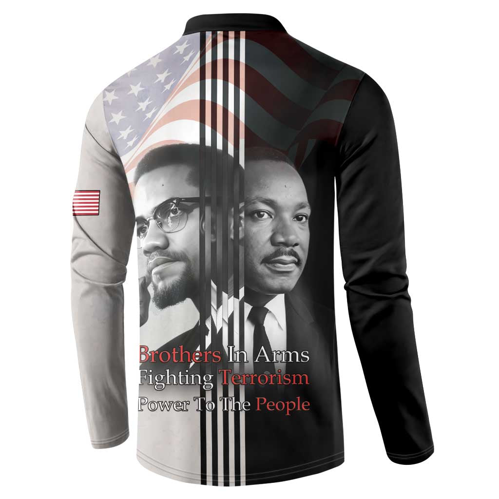 Martin Luther King And Malcolm X Button Sweatshirt Two Minds One Movement