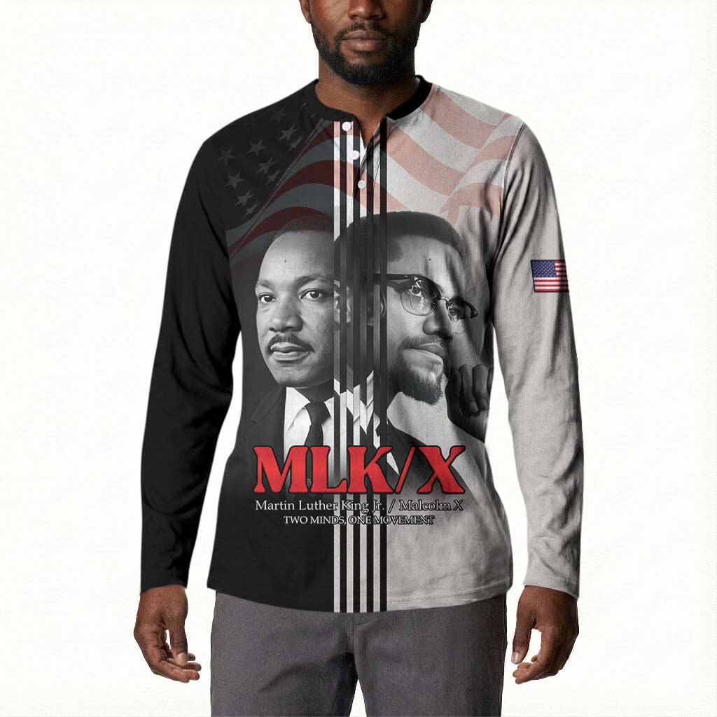 Martin Luther King And Malcolm X Button Sweatshirt Two Minds One Movement