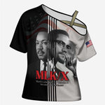 Martin Luther King And Malcolm X Cross Shoulder Shirt Two Minds One Movement