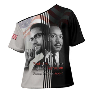 Martin Luther King And Malcolm X Cross Shoulder Shirt Two Minds One Movement