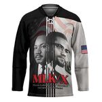 Martin Luther King And Malcolm X Hockey Jersey Two Minds One Movement