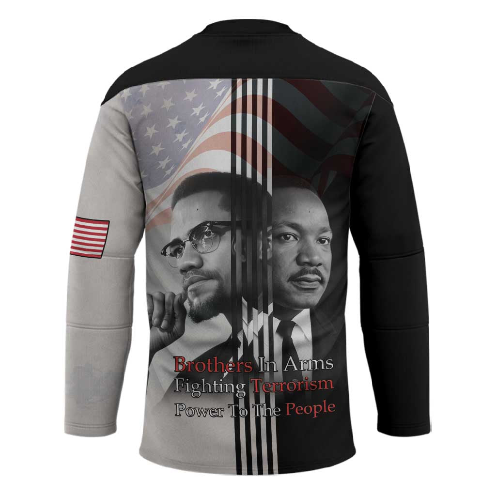 Martin Luther King And Malcolm X Hockey Jersey Two Minds One Movement
