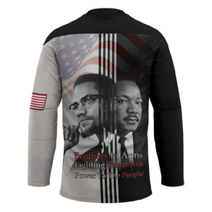 Martin Luther King And Malcolm X Hockey Jersey Two Minds One Movement
