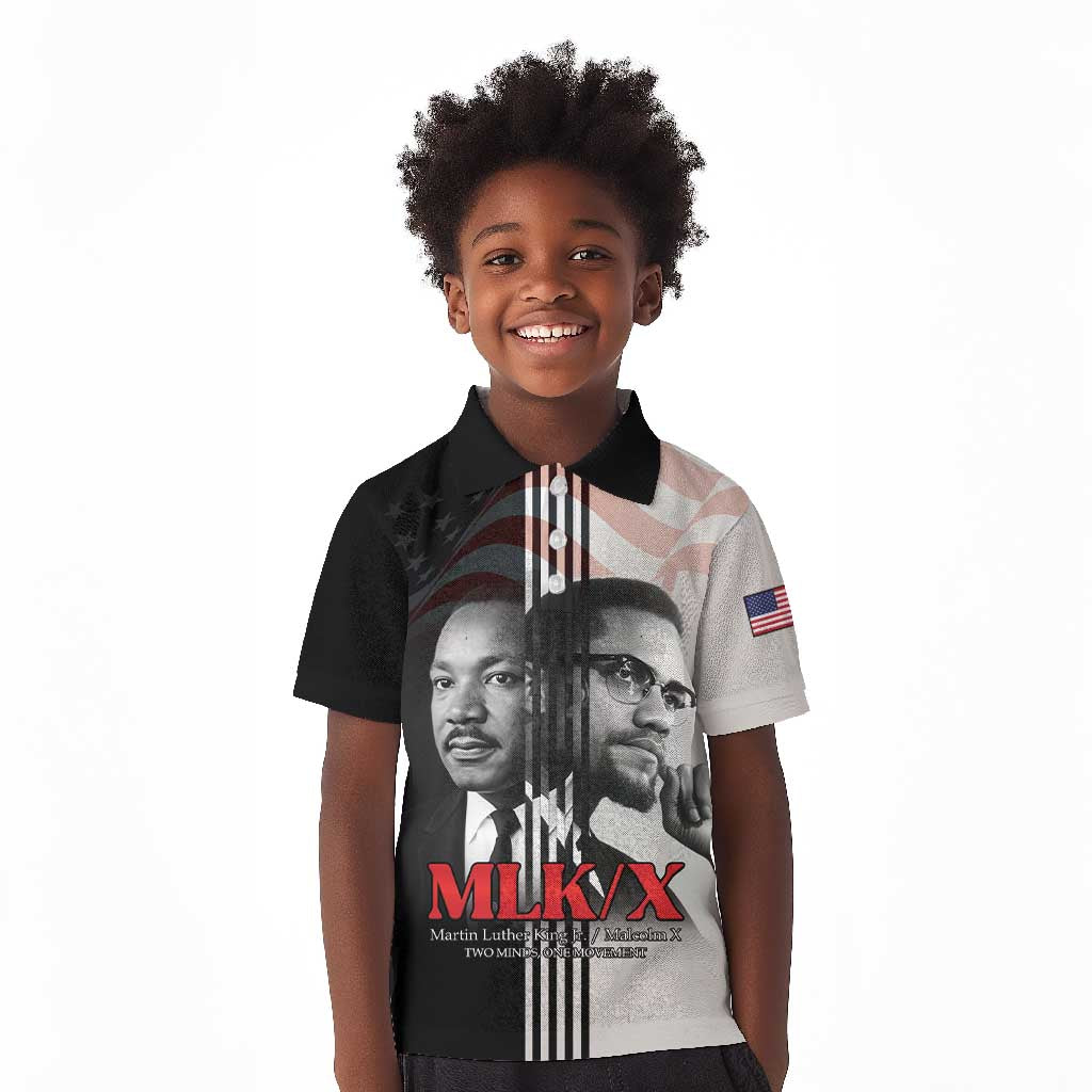 Civil Rights Legends Kid Polo Shirt Martin Luther King And Malcolm X LT15