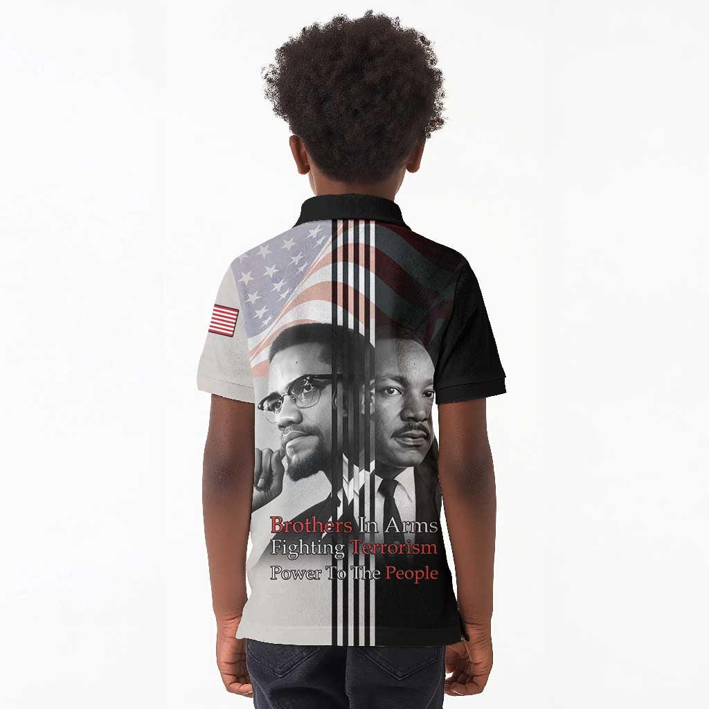 Civil Rights Legends Kid Polo Shirt Martin Luther King And Malcolm X LT15