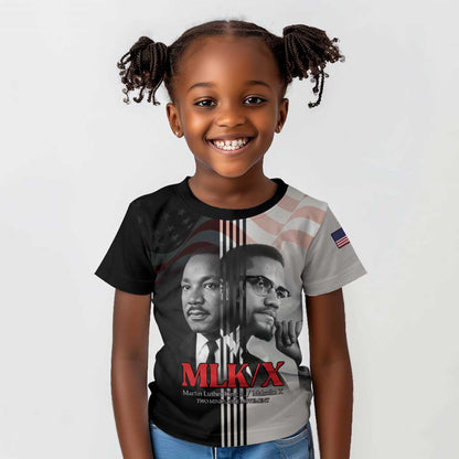 Civil Rights Legends Kid T shirt Martin Luther King And Malcolm X LT15