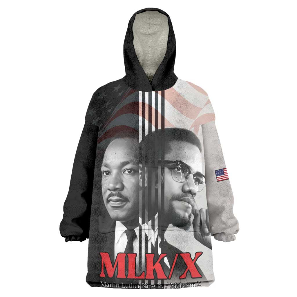Civil Rights Legends Kid Wearable Blanket Hoodie Martin Luther King And Malcolm X - African Pride