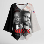 Martin Luther King And Malcolm X Kimono Sleeve Blouse Two Minds One Movement