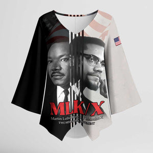 Martin Luther King And Malcolm X Kimono Sleeve Blouse Two Minds One Movement