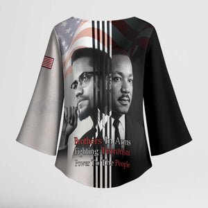 Martin Luther King And Malcolm X Kimono Sleeve Blouse Two Minds One Movement