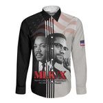 Civil Rights Legends Long Sleeve Button Shirt Martin Luther King And Malcolm X - African Pride