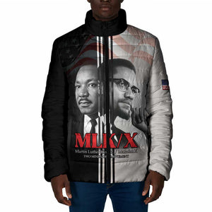 Martin Luther King And Malcolm X Padded Jacket Two Minds One Movement