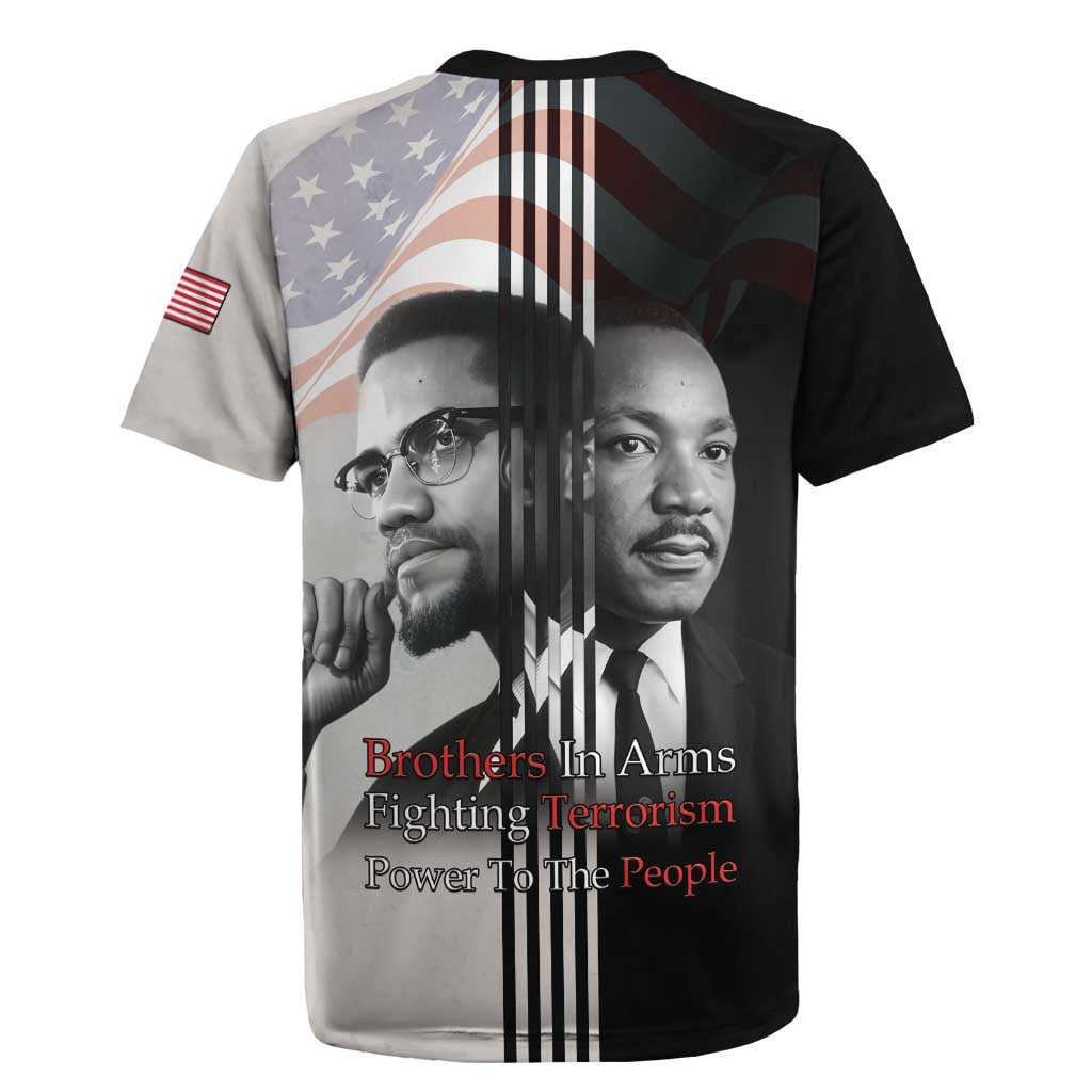 Civil Rights Legends Rugby Jersey Martin Luther King And Malcolm X LT15