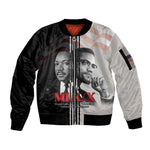 Civil Rights Legends Sleeve Zip Bomber Jacket Martin Luther King And Malcolm X - African Pride