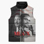 Martin Luther King And Malcolm X Sleeveless Puffer Jacket Two Minds One Movement