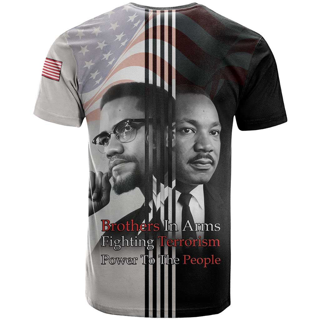 Civil Rights Legends T shirt Martin Luther King And Malcolm X LT15