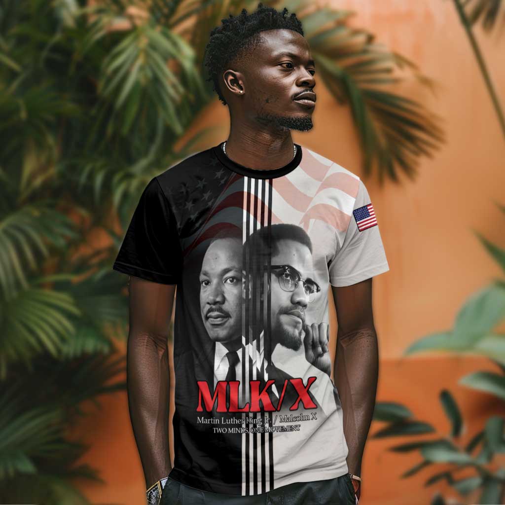 Civil Rights Legends T shirt Martin Luther King And Malcolm X LT15
