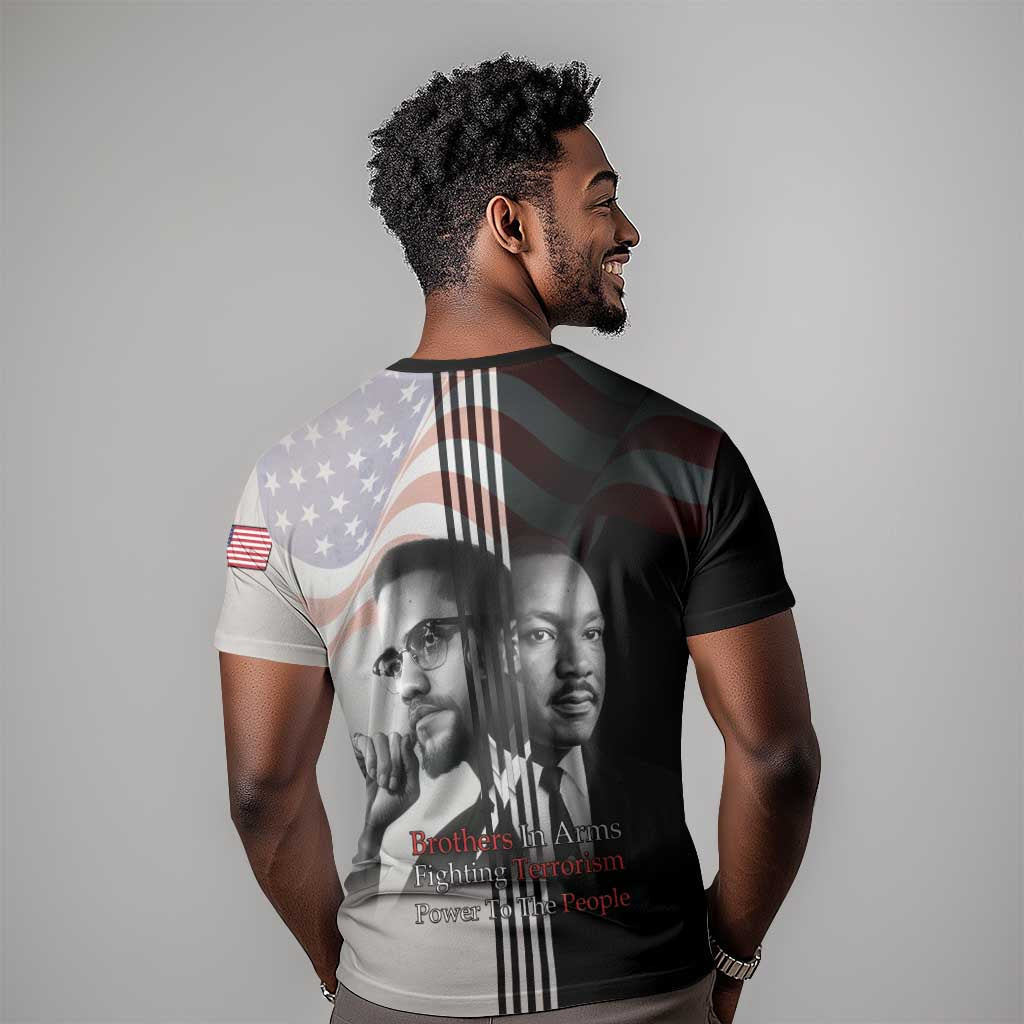Civil Rights Legends T shirt Martin Luther King And Malcolm X LT15