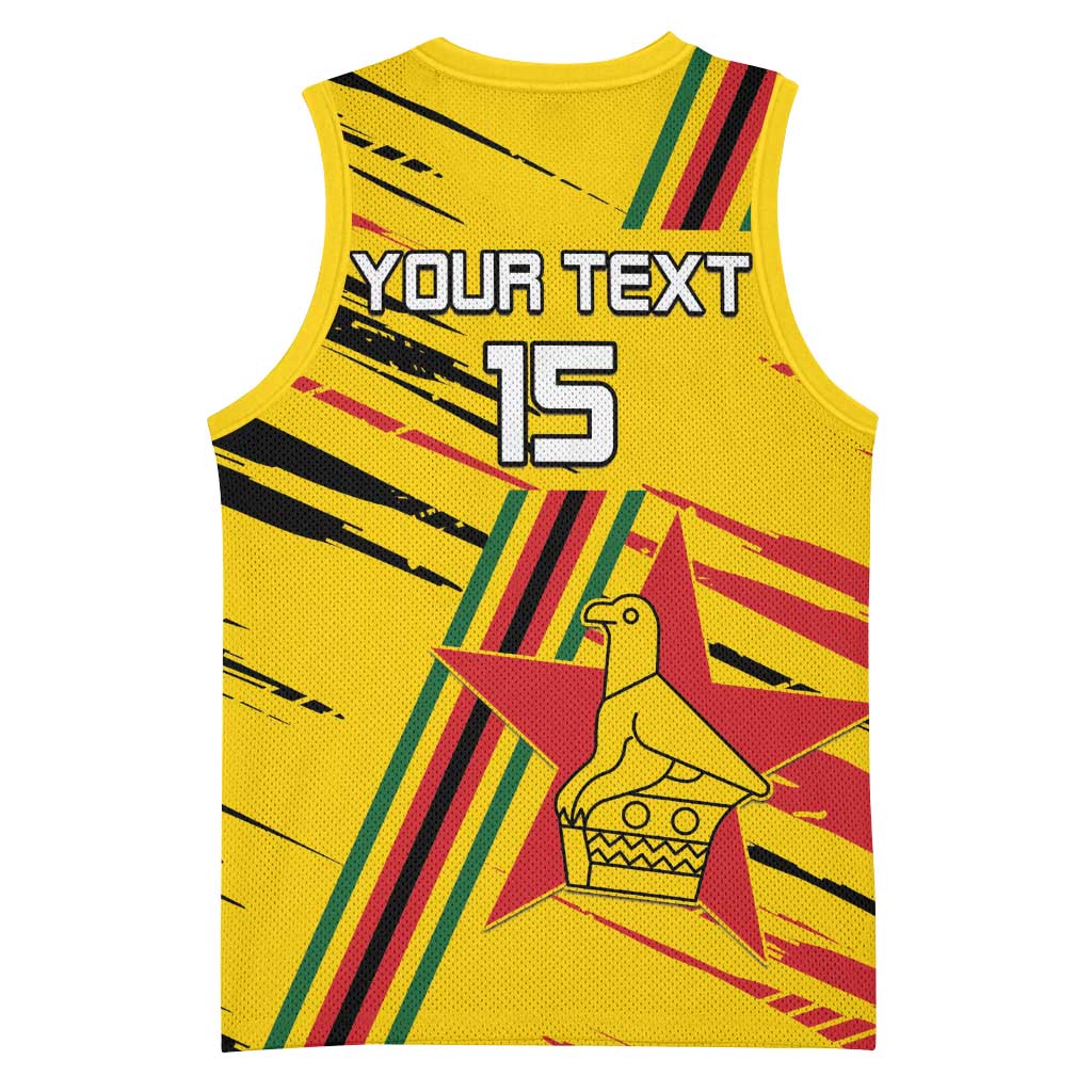 Custom Zimbabwe Football Basketball Jersey Grunge Style LT15