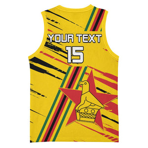 Custom Zimbabwe Football Basketball Jersey Grunge Style LT15
