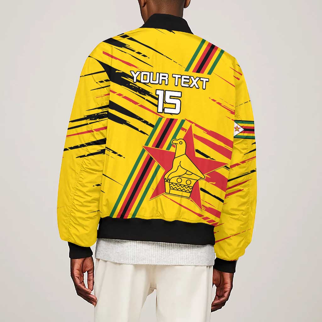 Custom Zimbabwe Football Bomber Jacket Grunge Style