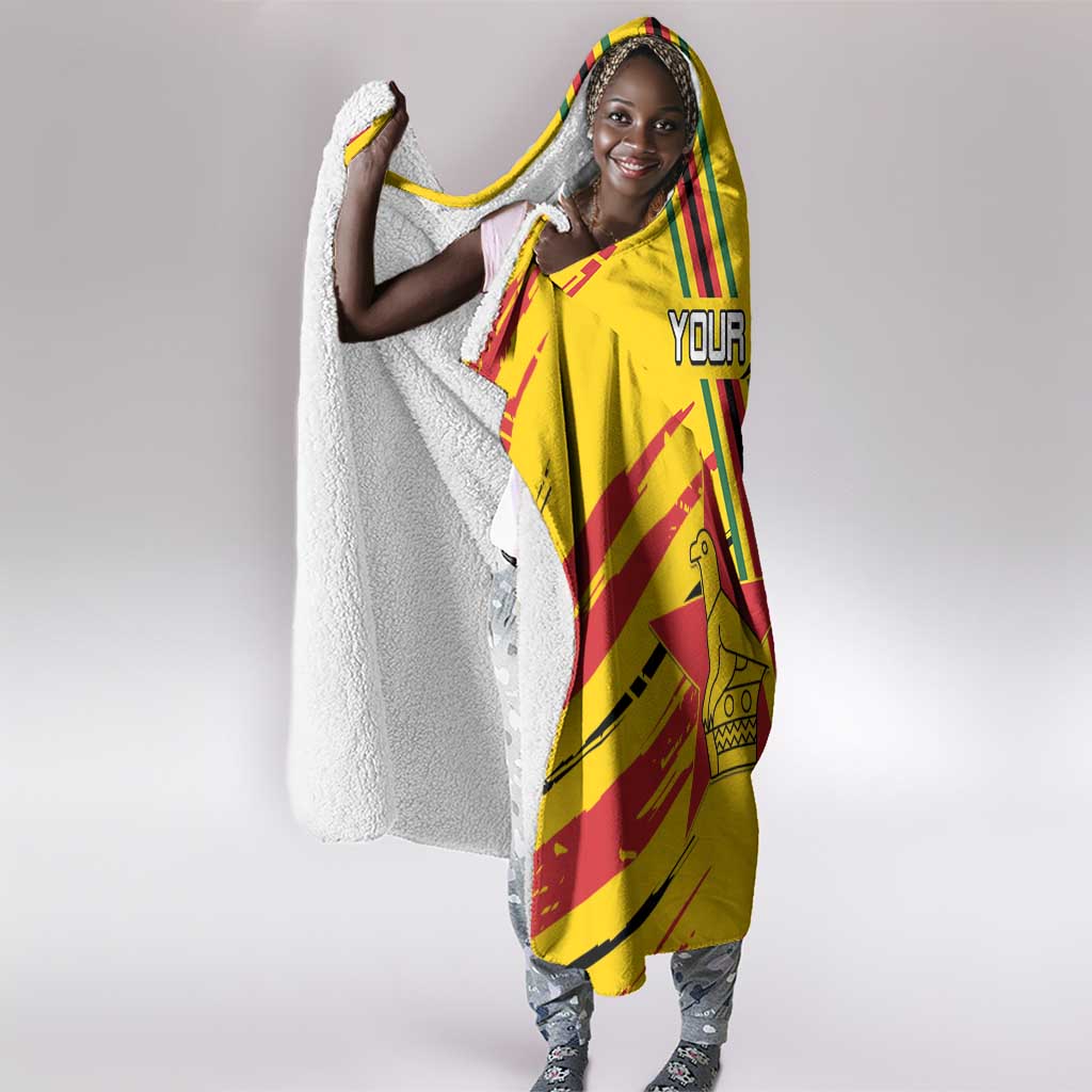 Custom Zimbabwe Football Hooded Blanket Grunge Style