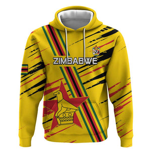 Custom Zimbabwe Football Hoodie Grunge Style