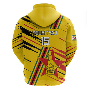 Custom Zimbabwe Football Hoodie Grunge Style