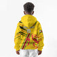 Custom Zimbabwe Football Kid Hoodie Grunge Style
