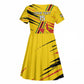 Custom Zimbabwe Football Kid Short Sleeve Dress Grunge Style