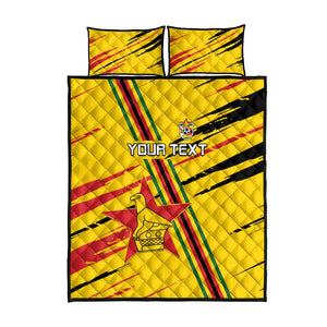 Custom Zimbabwe Football Quilt Bed Set Grunge Style