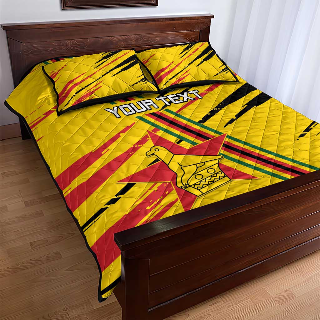Custom Zimbabwe Football Quilt Bed Set Grunge Style