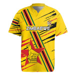 Custom Zimbabwe Football Rugby Jersey Grunge Style