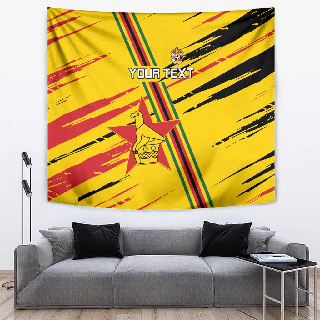 Custom Zimbabwe Football Tapestry Grunge Style