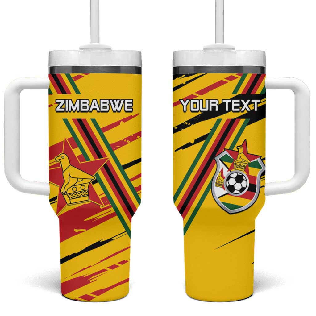 Custom Zimbabwe Football Tumbler With Handle Grunge Style