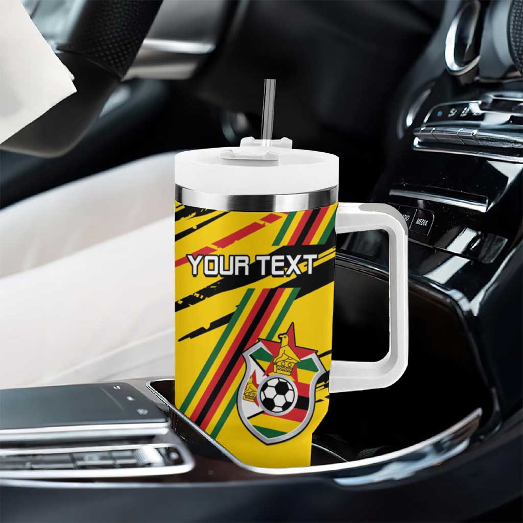 Custom Zimbabwe Football Tumbler With Handle Grunge Style