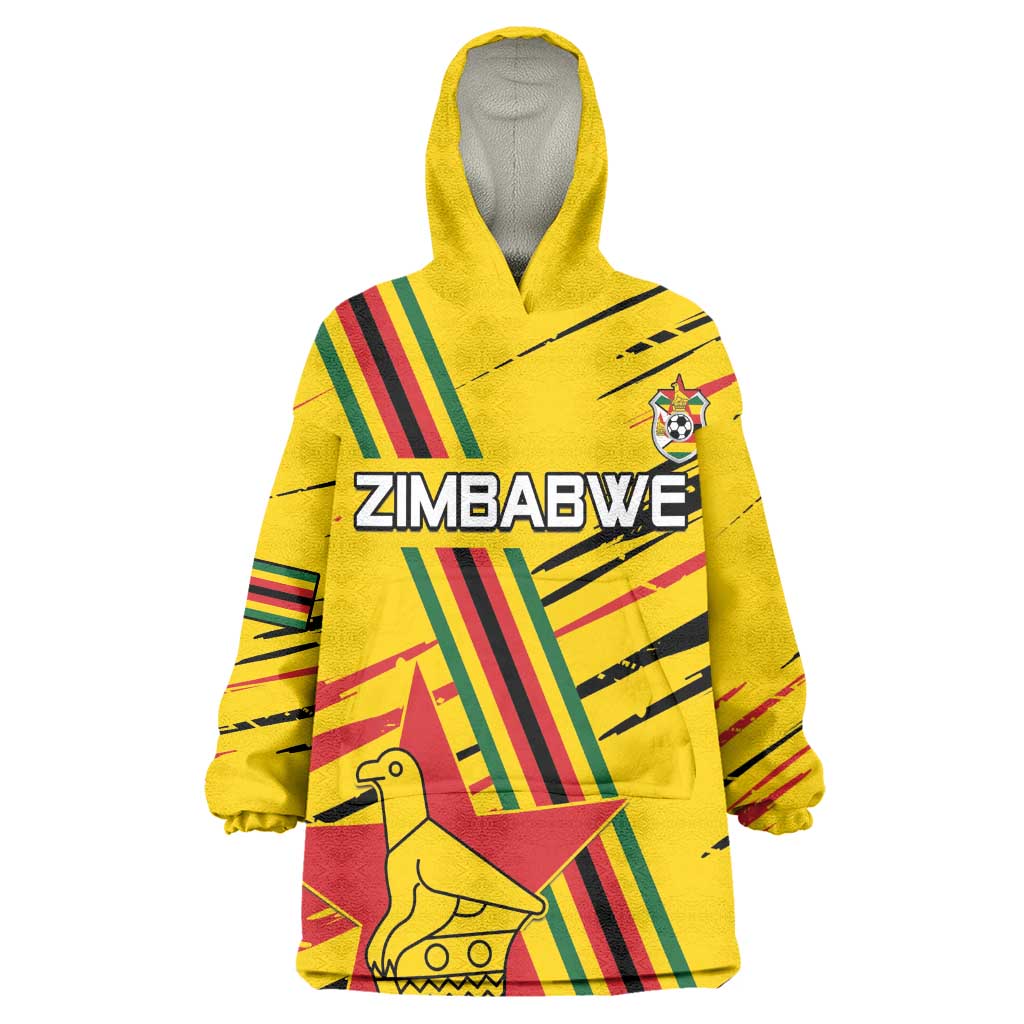 Custom Zimbabwe Football Wearable Blanket Hoodie Grunge Style