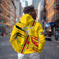 Custom Zimbabwe Football Zip Hoodie Grunge Style