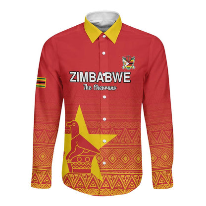 Custom Zimbabwe Cricket Long Sleeve Button Shirt Go Champions