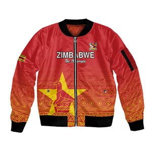 Custom Zimbabwe Cricket Sleeve Zip Bomber Jacket Go Champions
