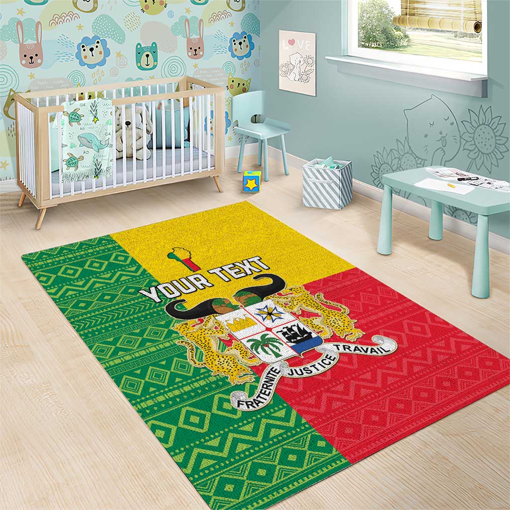 Personalised Afro Benin Area Rug Flag Style - African Pattern