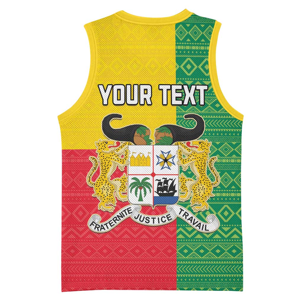 Personalised Afro Benin Basketball Jersey Flag Style - African Pattern LT15
