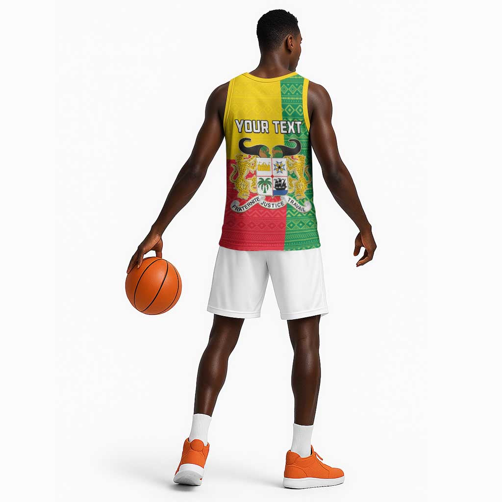 Personalised Afro Benin Basketball Jersey Flag Style - African Pattern LT15
